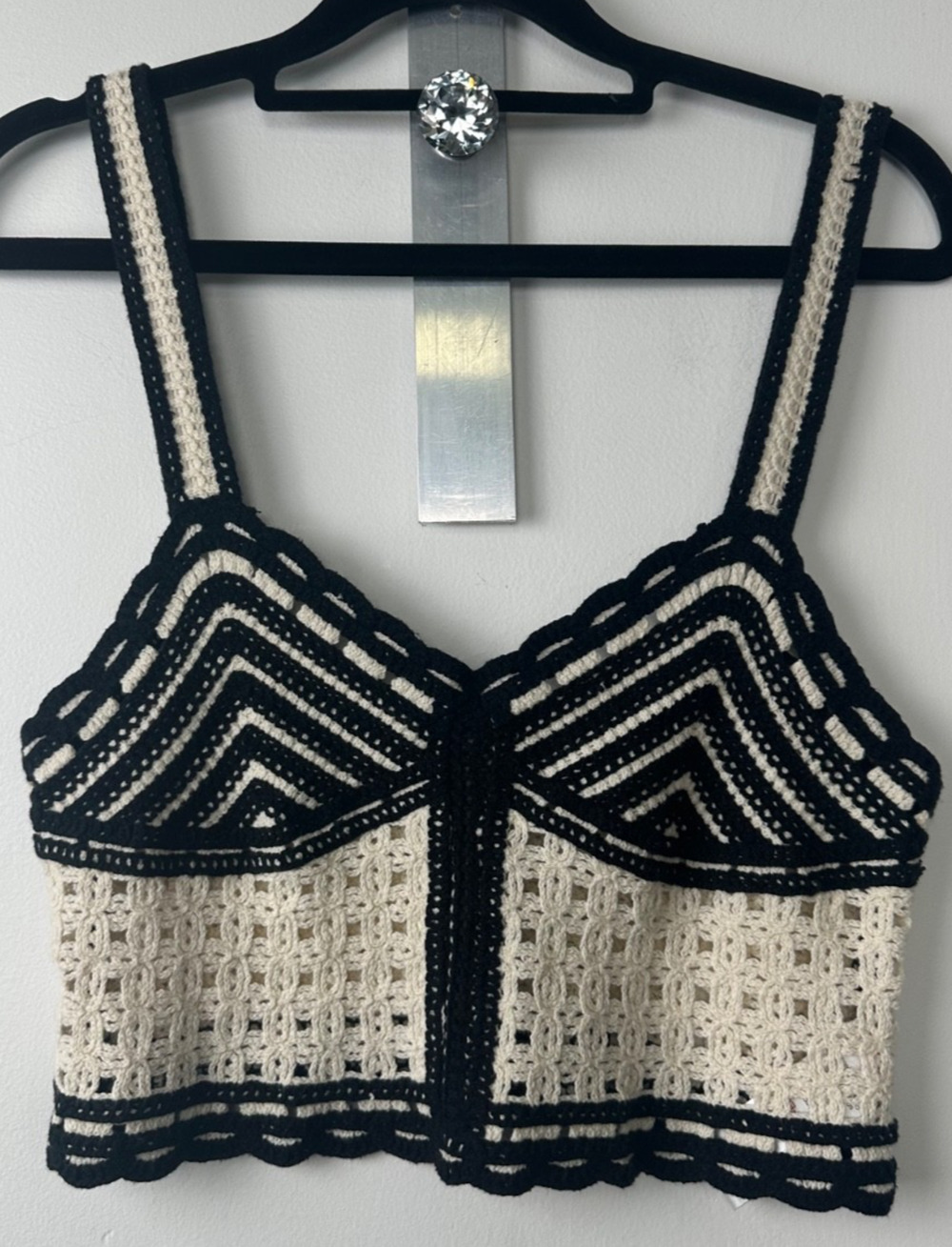 Jason Wu Crochet Tank Top Boho Open Knit Sz 4 Retail $325 Cottagecore Boho D45